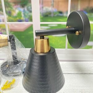 NIB Vanity Light, 2 Pack Black and Gold Bathroom Vanity Light Fixtures